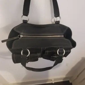 Coach | Bags | Coach Black Leather Soho Double Pocket Satchel No